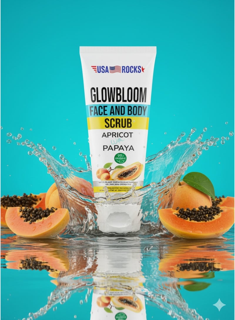 USA ROCKS Face & Body Scrub - Apricot & Papaya - Image 4